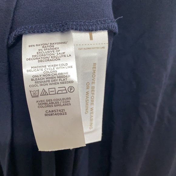 LOFT LACE TRIM SWING DRESS IN FOREVER NAVY - Picture 7 of 9